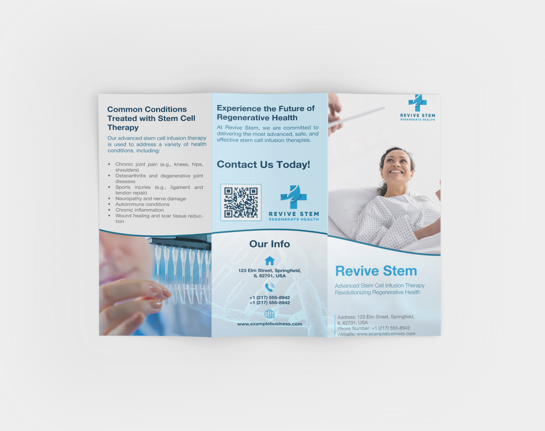 Interior page 2 of a print brochure design for a healthcare brand