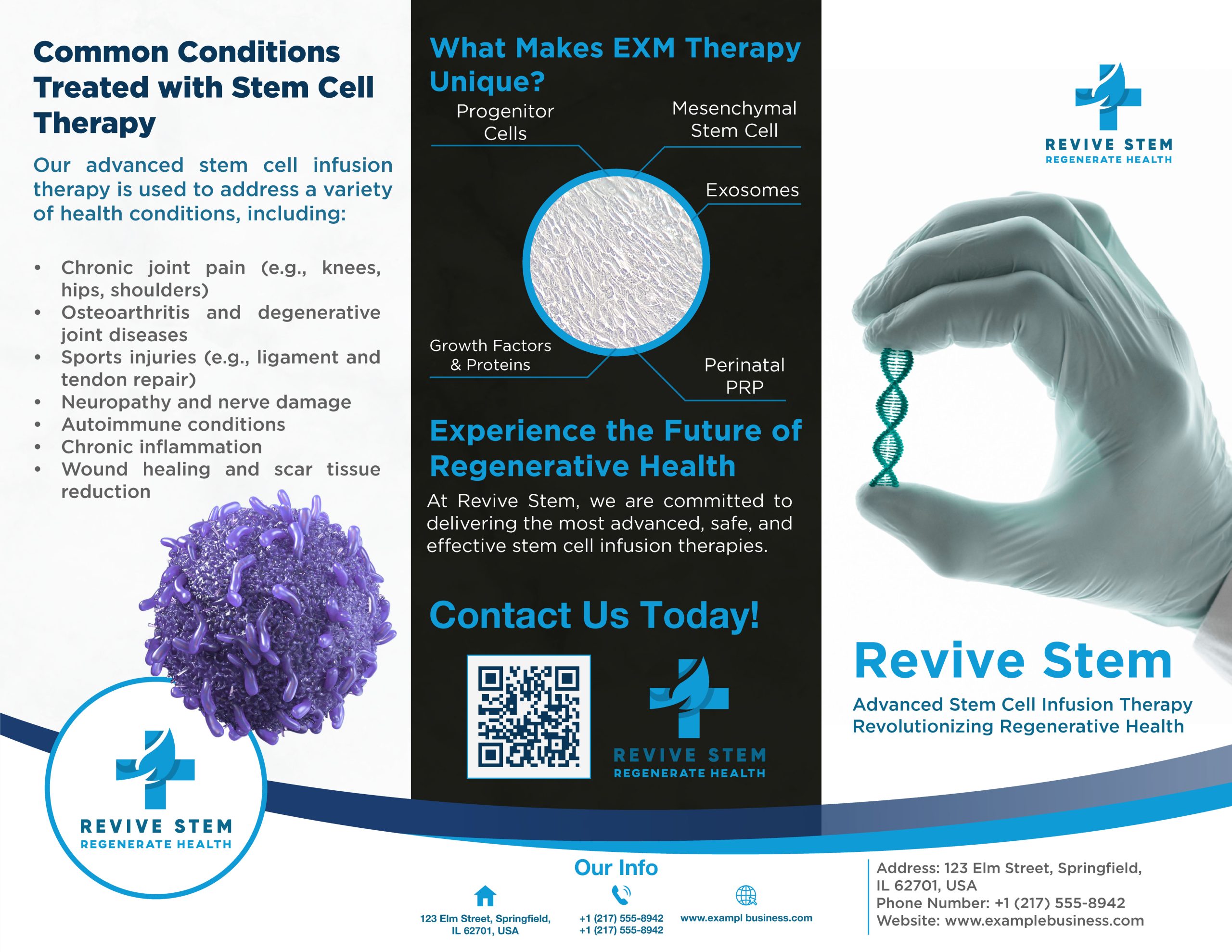 Cover spread of a print brochure design for a healthcare brand