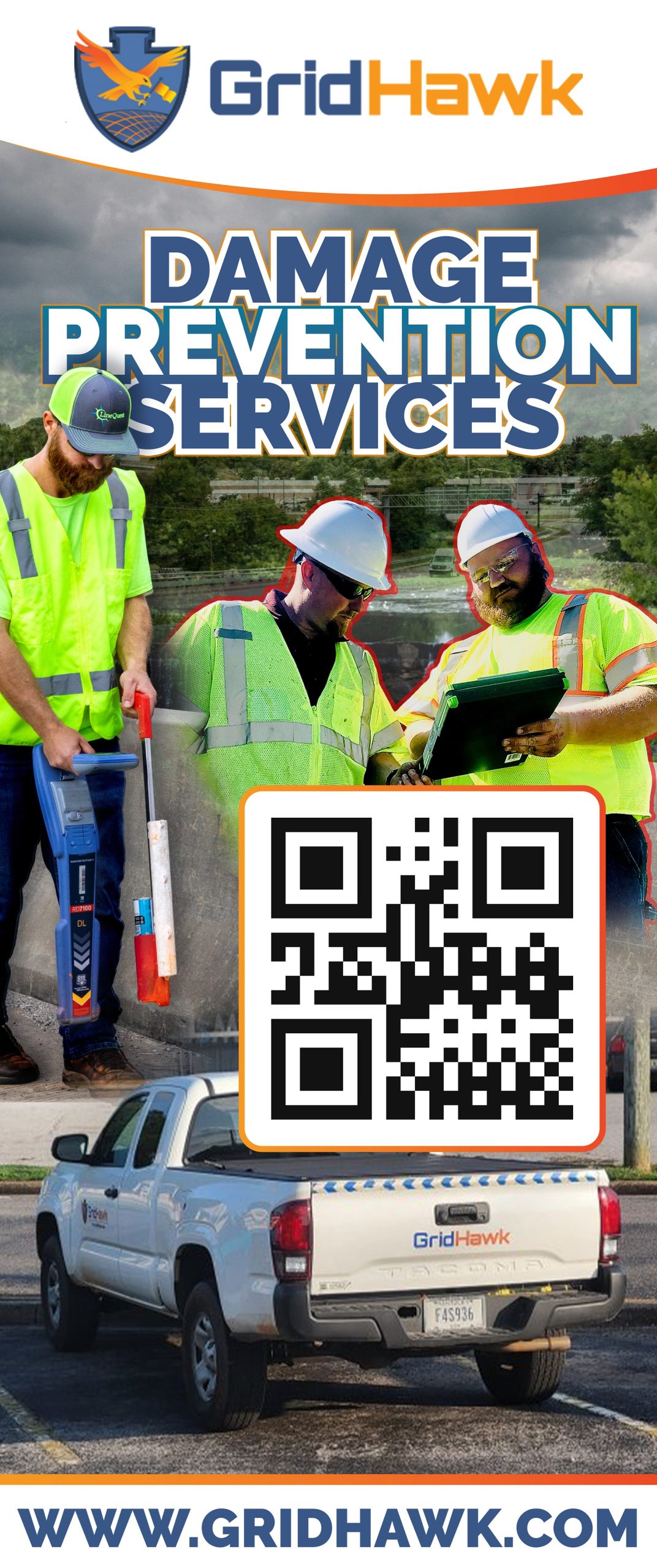 Retractable banner design for Gridhawk's excavation safety summit event
